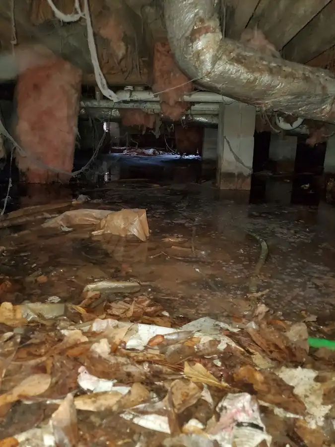 Crawl space flood assessment for Commercial Water Damage Restoration in Mena