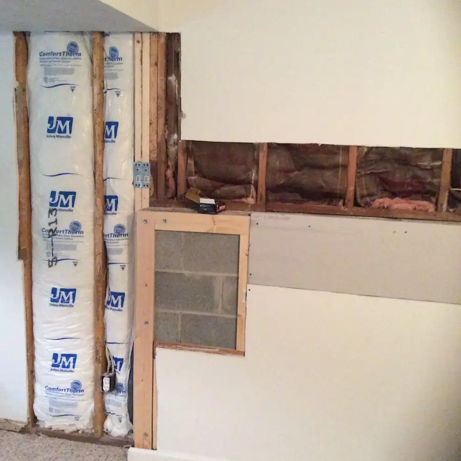 Wall insulation replacement during Basement Flood Cleanup in Mena